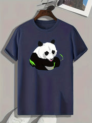 Panda Print Men's Graphic T shirt Casual Comfy Tees For Summer