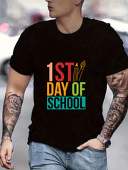 Back To School Men's Graphic Crew Neck Active T-shirt