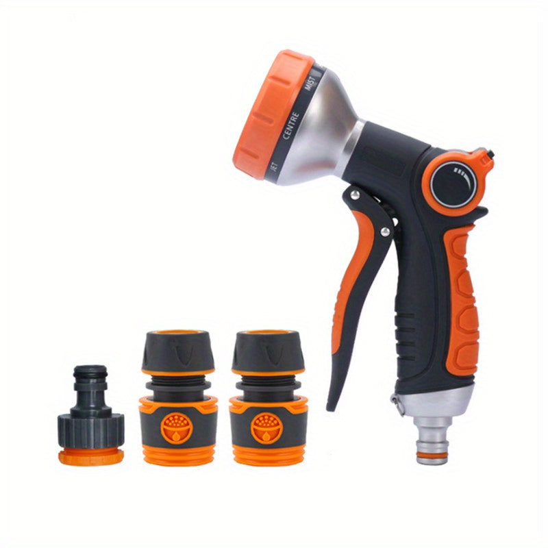 Adjustable 8-Pattern Garden Hose Nozzle with Water Volume Control Valve