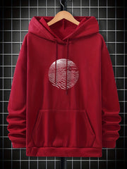 Men's Circle Print Graphic Fleece Hoodie