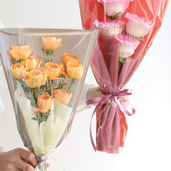 50pcs Golden Edge Transparent Waterproof Flower Packaging Bags