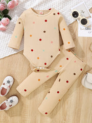 Polka Dot Romper & Pants Set for Newborn Girls