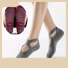 Non Slip Grip Yoga Socks Strap Soft Comfortable Athletic Socks