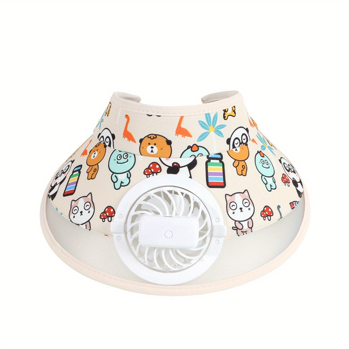 Cartoon Animal Fan Visor Hat PVC Sunshade UV Protection Sun Hat