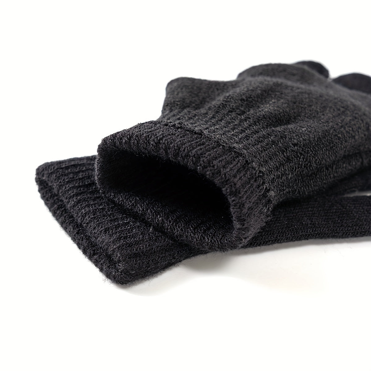 Boys Woolen Knitted Gloves, Warm & Elastic Five Finger Glov