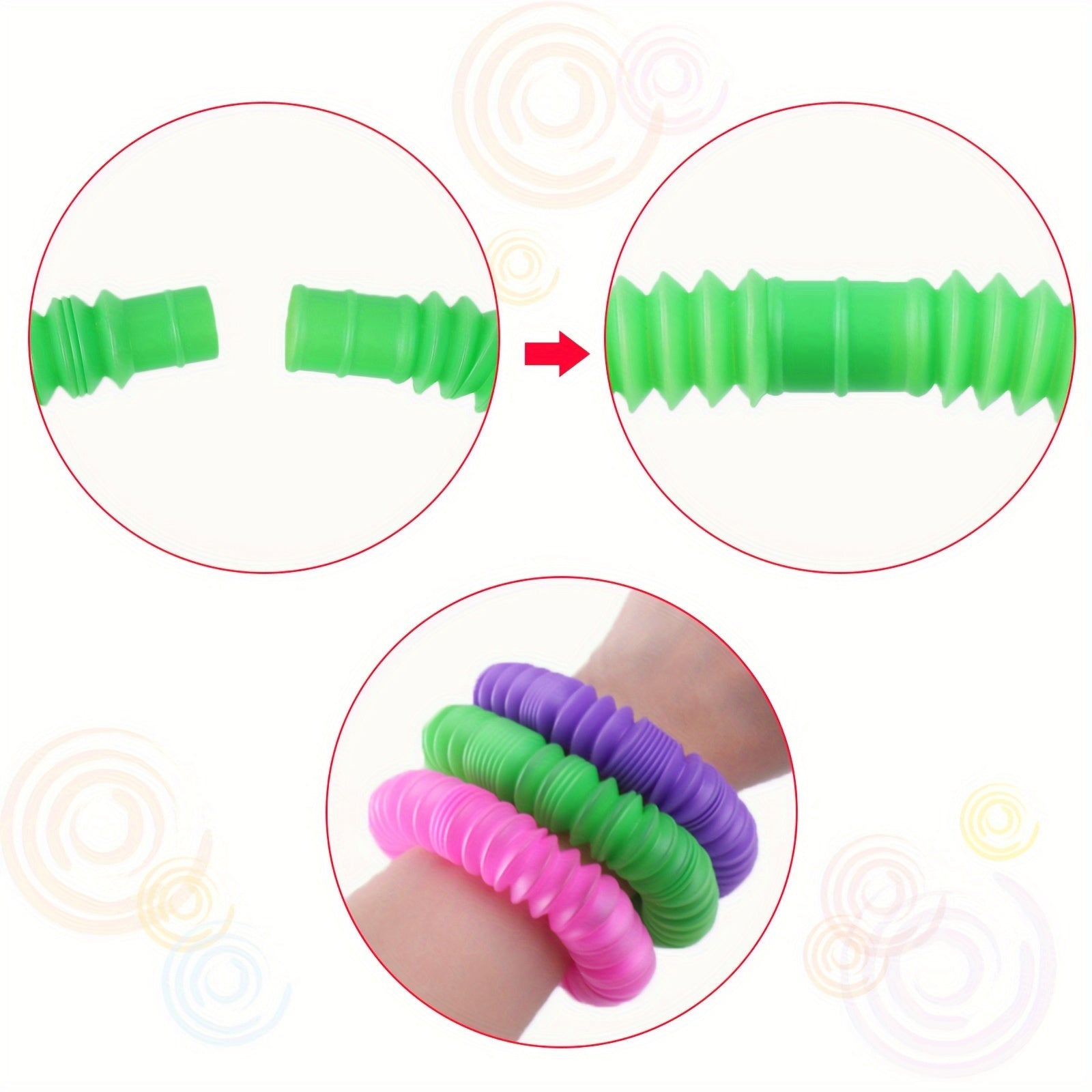 DIY Elastic Tube Toys in Random Colors Stretchable and Colorful for Kids Parties