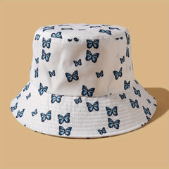 3D Building Blocks Bucket Hat Unisex Butterfly Print Basin Hat