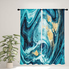 Marble Decorative Curtains Waterproof Modern Pink Gray Green Rod Pocket Curtains
