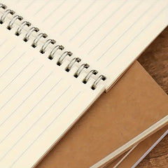 100-Page A6 Spiral Notebook Brown Paper Lined Sketch Memo Notebook
