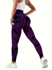 Tie Dye Yoga Tights High Stretch Tummy Control Gym Leggings