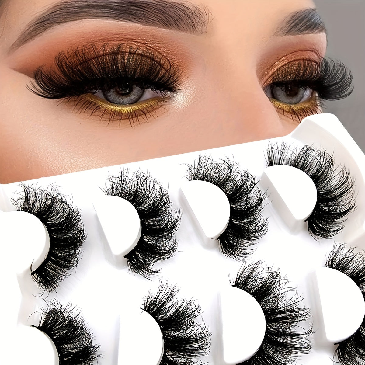 4 Pairs 22mm Long Fluffy Volume False Eyelashes