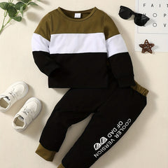 Boys Long Sleeve Sweatshirt & Sweatpants Set for Spring/Autumn