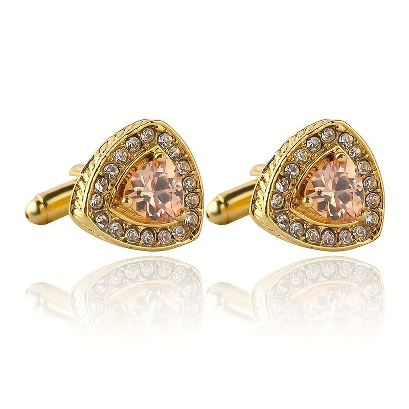 French Style Inlaid Diamond Cufflinks