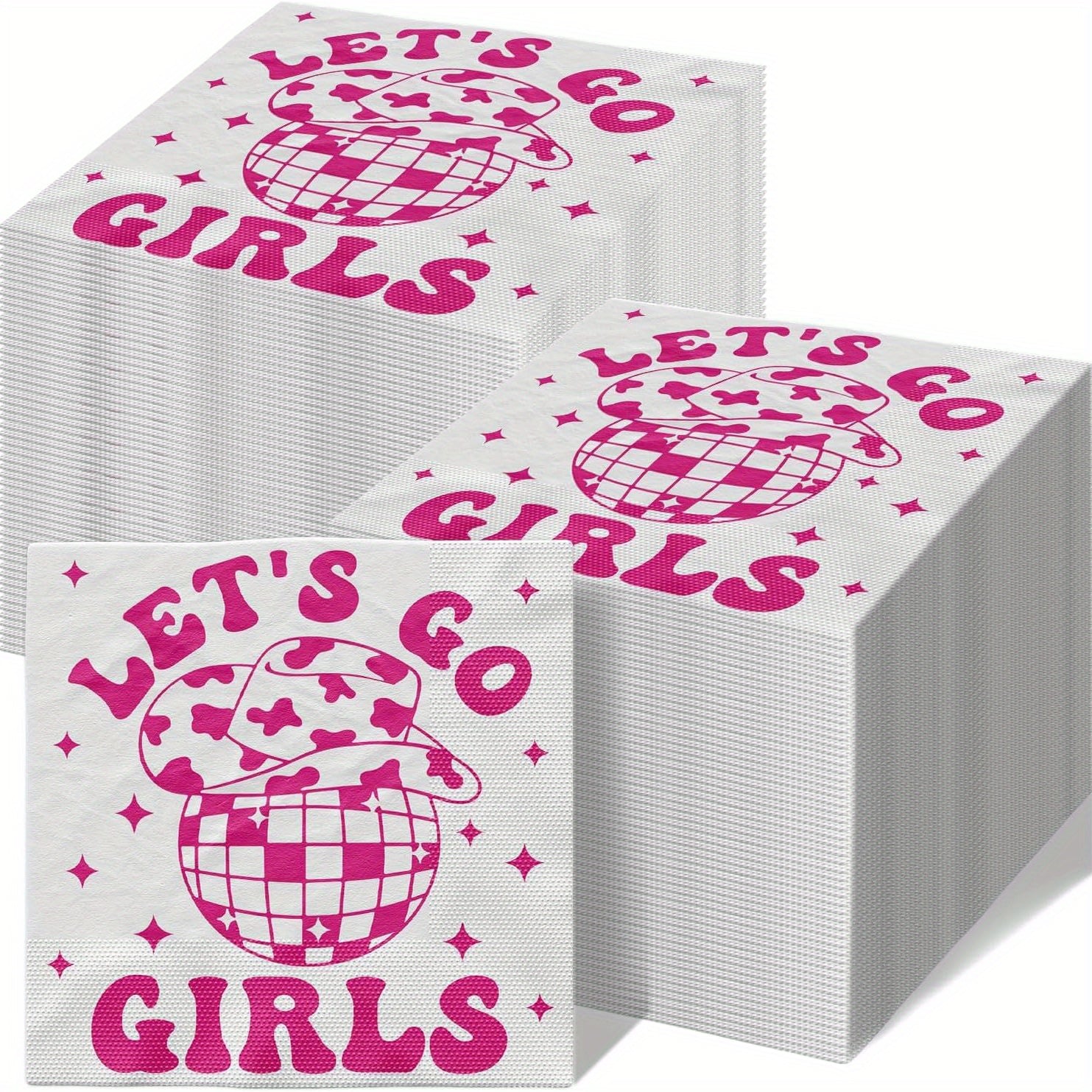 20pcs Cowgirl Party Pink Napkins Western Cowgirl Theme Birthday Supplies