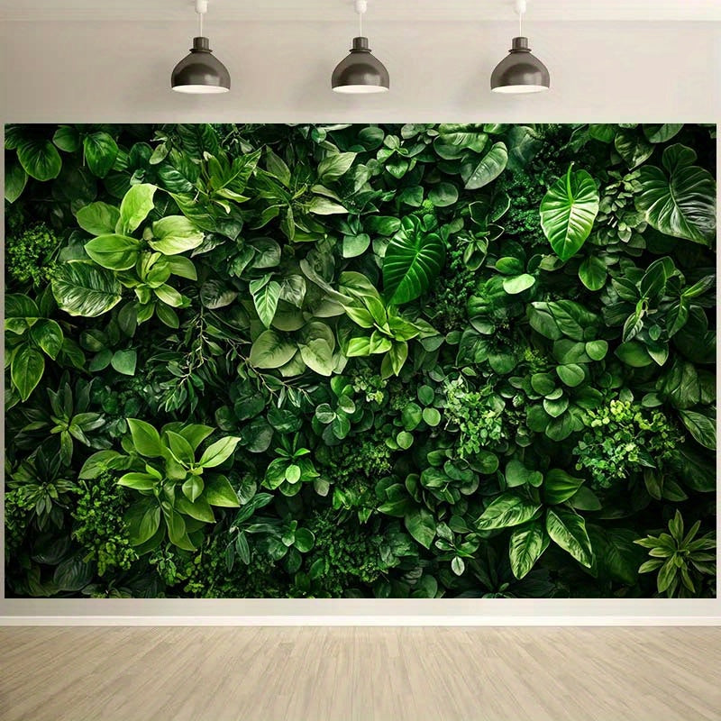 Green Plant Leaves Photography Backdrop for Nature Themed Decorations