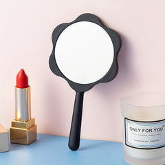 Small Floral Hand Mirror for Makeup & Skincare
