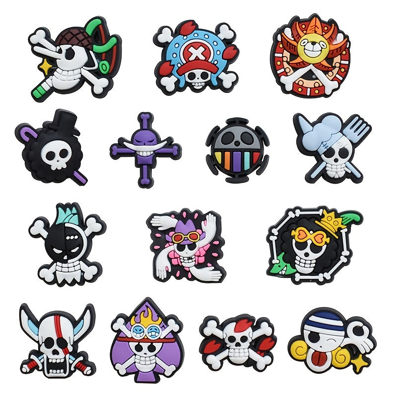 14pc Pirate Theme Shoe Charms for Clogs Sandals - Shoe Decorations for Teens