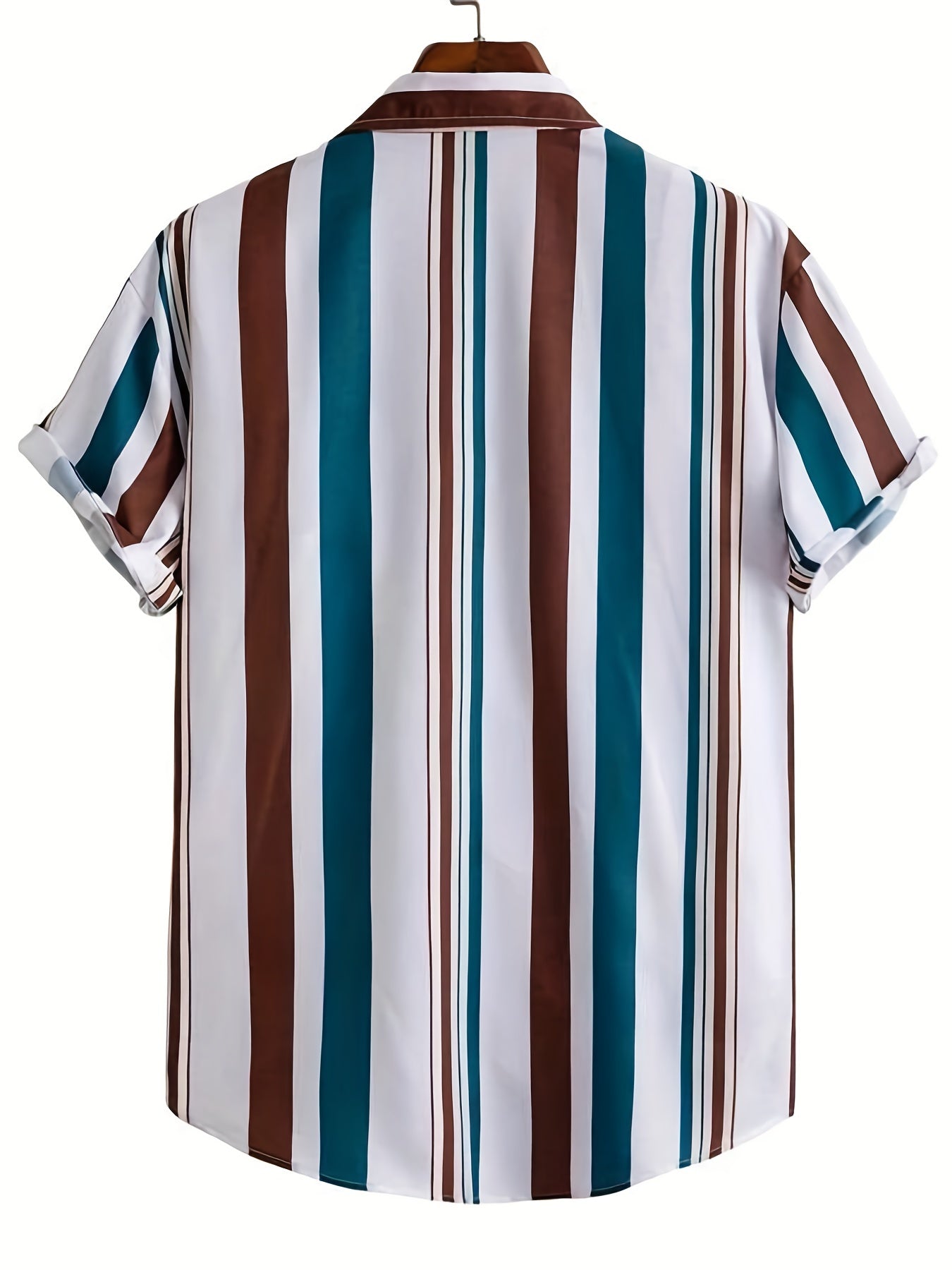 Vertical Stripe Pattern Men s Casual Short Sleeve Shirt For Summer