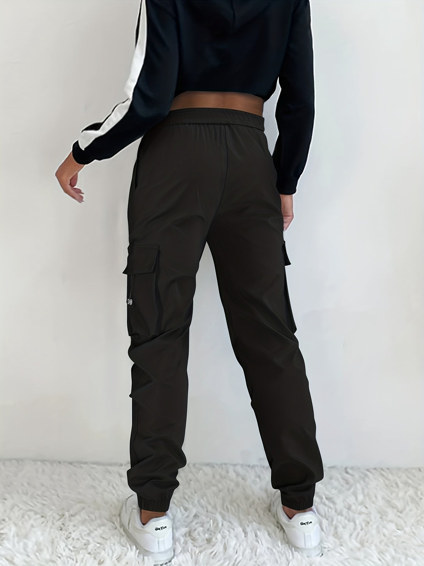 Retro pocket Drawstring Overall Pants