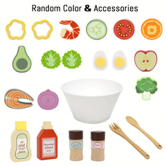 Wooden Toy Food Set for Kids' Toy Kitchen Accessories