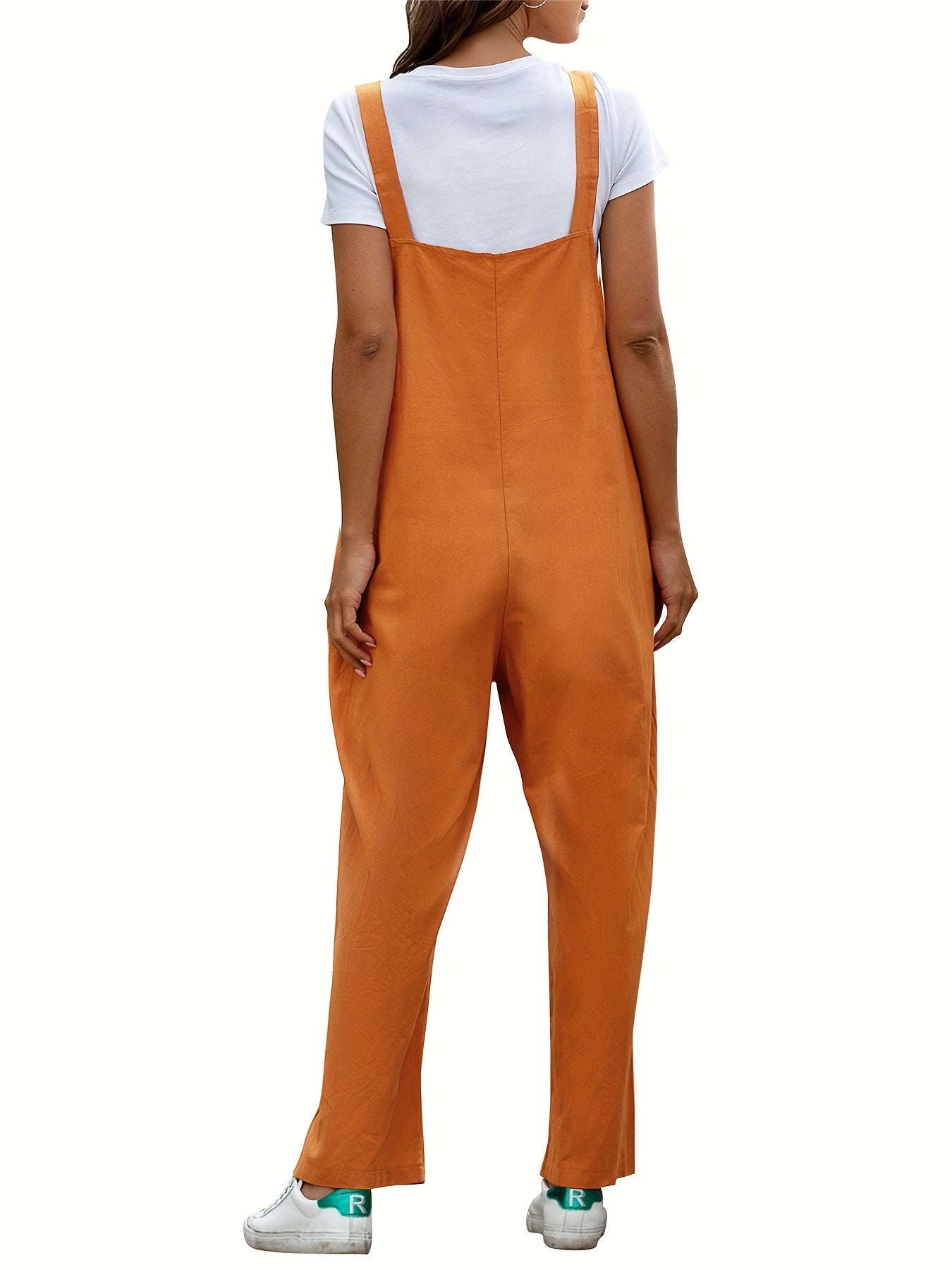 Solid Sleeveless Jumpsuit Wide Leg Cami Jumpsuit Women's Clothing