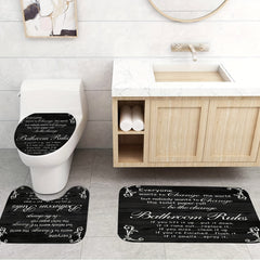 Bathroom Rules Shower Curtain Set with 4 Pieces
