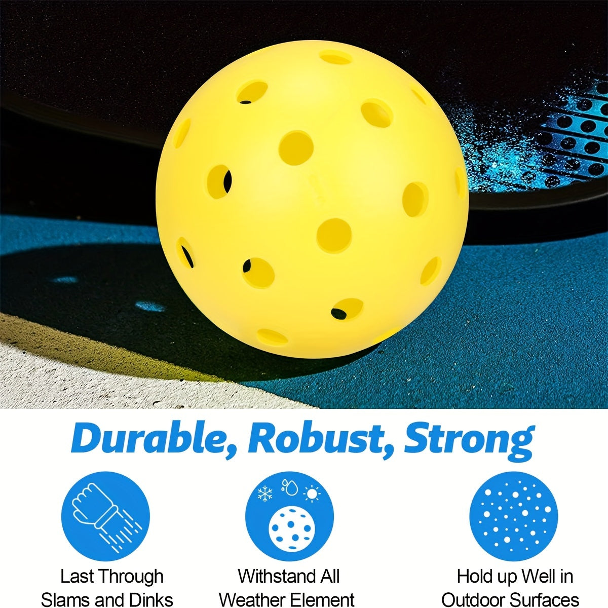 USAPA Approved Outdoor Pickleball Balls 6 Pack Yellow Pickle Balls