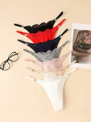 7pcs Lace Thongs Soft & Comfy Stretchy Intimates Panties
