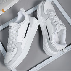 Men's Lace-Up Sneakers PU Leather Upper Skate Shoes