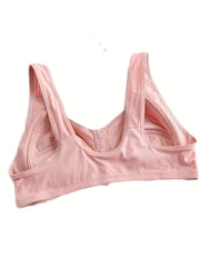 Floral Print Wireless Bra Front Buckle Push Up Bra Women's Lingerie