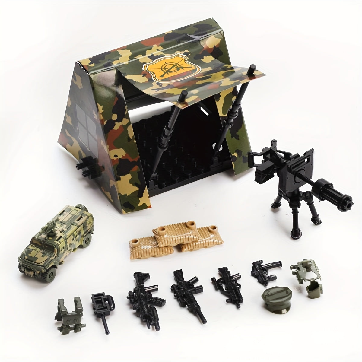 Tent Base Tank Outdoor Equipment Building Block Scene Birthday