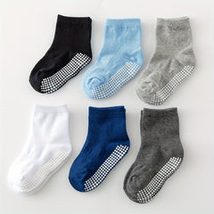 6 Pairs Unisex Multicolor Non-slip Mid Tube Socks