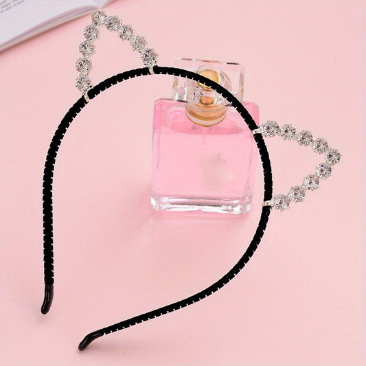 Cat Ears Rhinestone Headband Halloween Party Hair Accessories