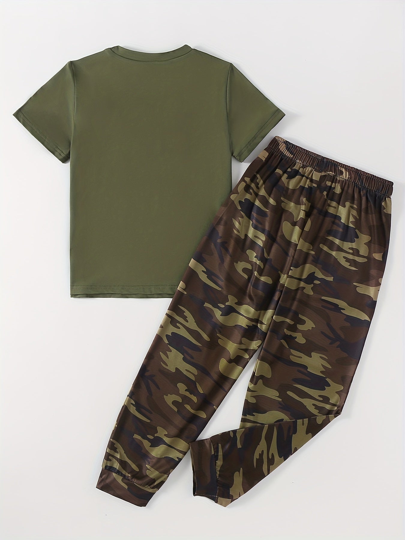 Boy's Camo T Shirt & Sport Shorts Set - Summer Kids Outfit