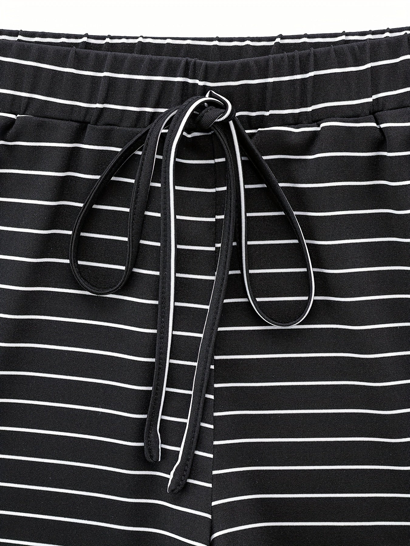 Striped Drawstring Shorts for Women