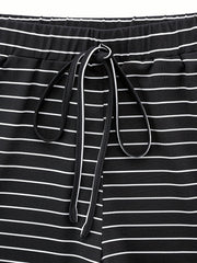 Striped Drawstring Shorts for Women