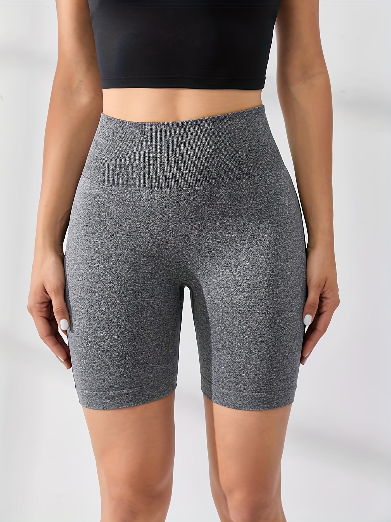 High Waist Elastic Yoga Biker Shorts - Women's Activewear