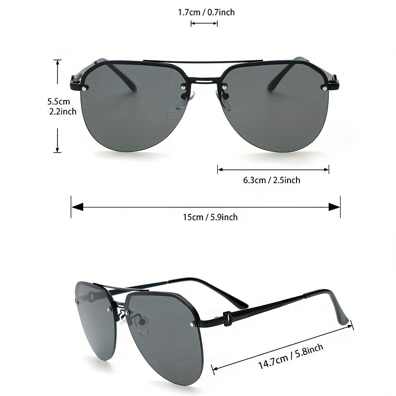 Rivet Aviator Sunglasses Metal Frame UV400