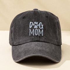 DOG MOM Washed Baseball Cap Vintage Women Sun Hats Distressed Sports Hat