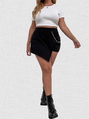 Y2K Skort Women's Plus Metal Chain Decor Skort