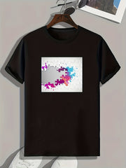 Puzzles Print Mens Graphic T shirt Casual Comfy Tees For Summer Mens Clothing