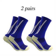 2 Pairs Grip Pads Non Slip Football Socks Outdoor Sports Soccer Rugby Basketball