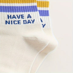 5pairs Hiking Socks Sports Sweat Absorbing Casual Socks Kids 8 12 Years