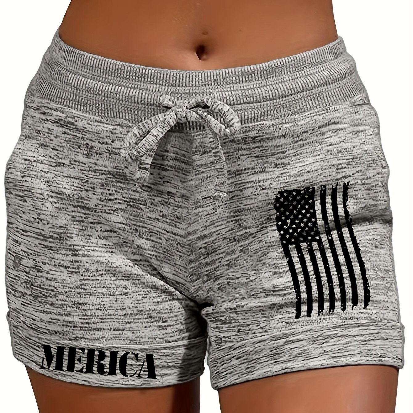 Print Drawstring Shorts for Women