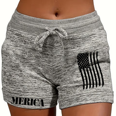 Print Drawstring Shorts for Women