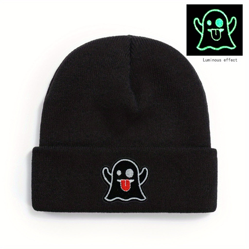 Halloween Ghost Bunny Hat Knitted Skulls Beanie for Parties