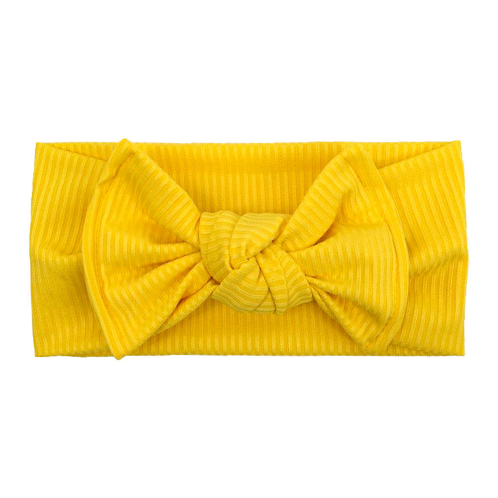 Elastic Bow Ribbed Wide Brim Headband Soft Comfortable