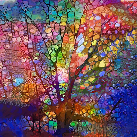 Colorful Tree Gem Arts Diamond Painting Kit 5D Full Round Rhinestone Home Deco