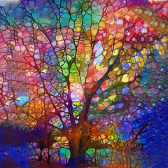 Colorful Tree Gem Arts Diamond Painting Kit 5D Full Round Rhinestone Home Deco