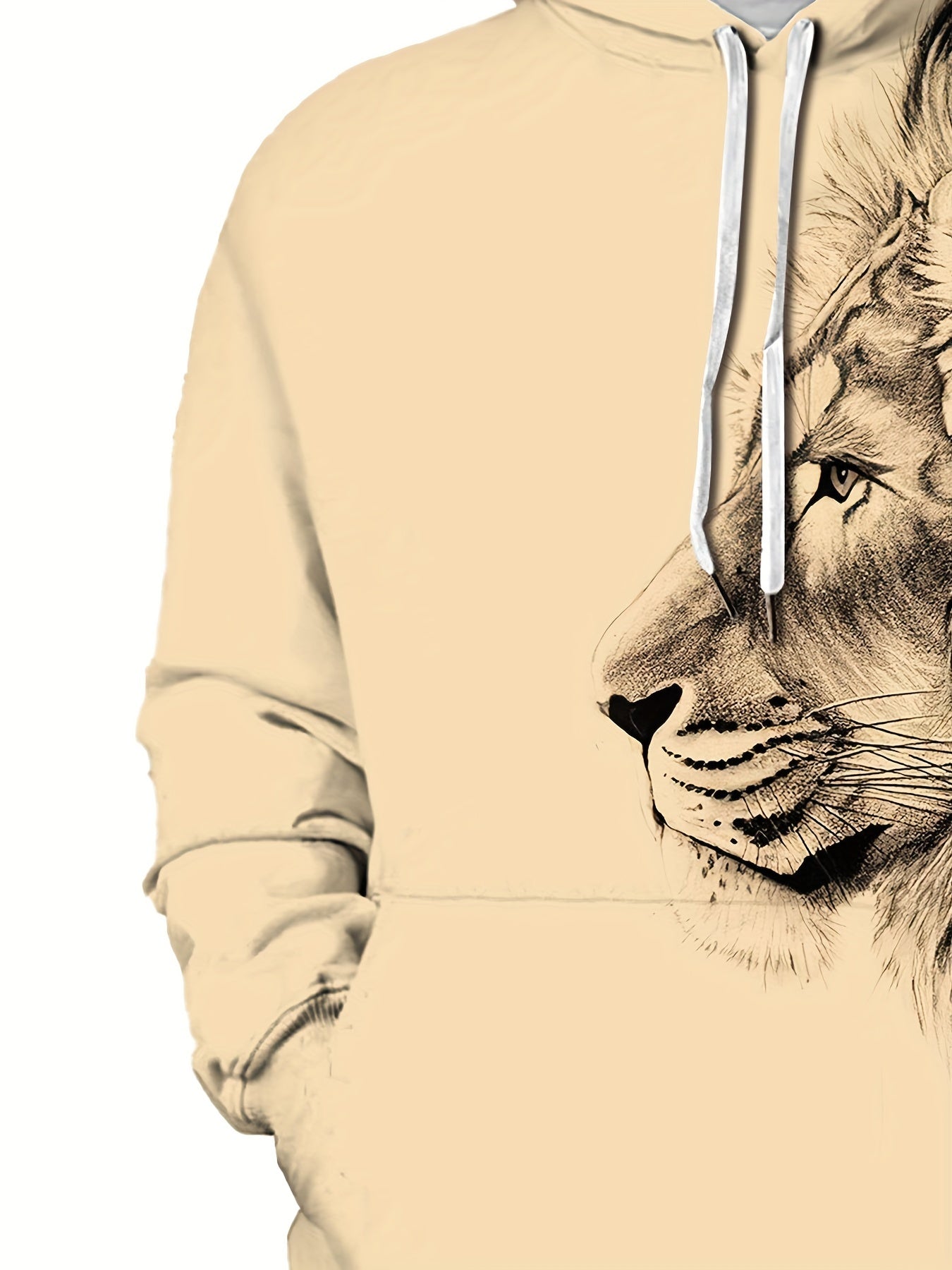 Lion 3d Print Men's Graphic Hoodie Autumn Winter